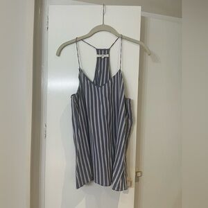 Tibi Striped Blue and White Spaghetti Strap Too